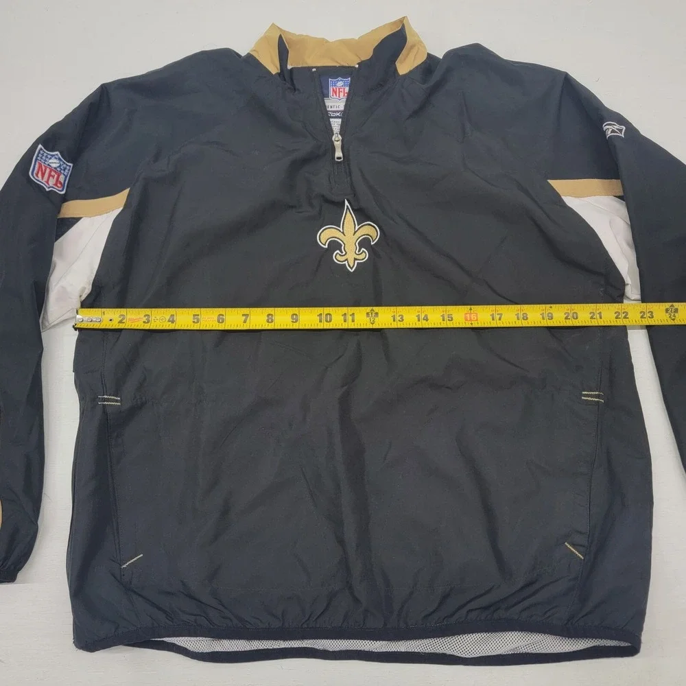 REEBOK New Orleans Saints NFL 1/4 Zip Pullover Windbreaker Youth XL Side Zip EUC